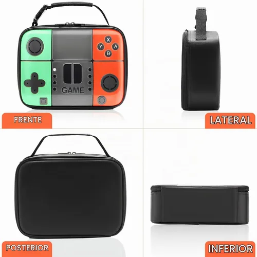 Vista 8 de Lonchera infantil para niños, bolsa de almuerzo aislada, de piel sintética, impermeable, con bolsillo de malla, duradera a prueba de fugas, se 1
