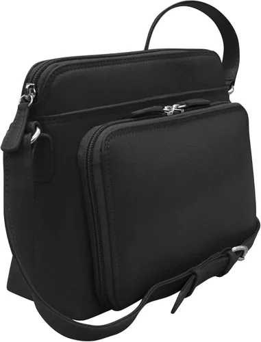 Vista 6 de ili New York - Leather Shoulder Handbag wSide Organizer - Soft, Smooth Leather Handbag wRFID Blocking Lining