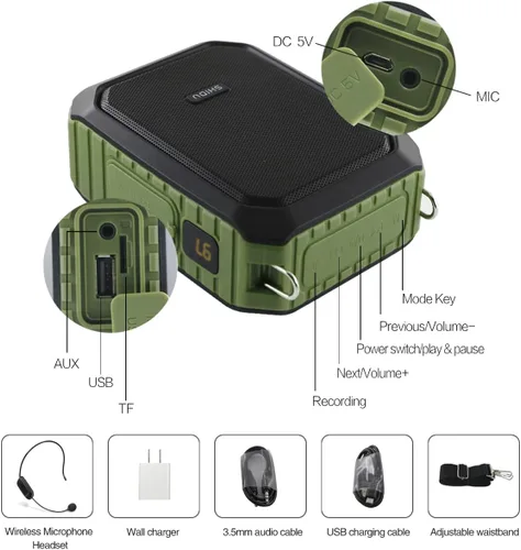 Vista 9 de Amplificador de voz con micrófono inalámbrico para auriculares