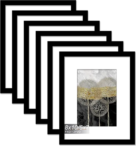 Vista 86 de Fxojyvo Marco de Fotos de 4x6, Muestra Foto de 3.5x5 con Paspartú o 4 x 6 Sin Paspartú, Liviano y de Alta Transparencia Marco de 4 por 6 para Pared