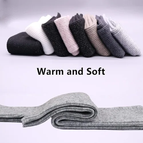 Vista 24 de Facecozy Calentadores de brazos para mujer, mezcla de lana de cachemira, guantes largos sin dedos para mujer, guantes para clima frío con agujero