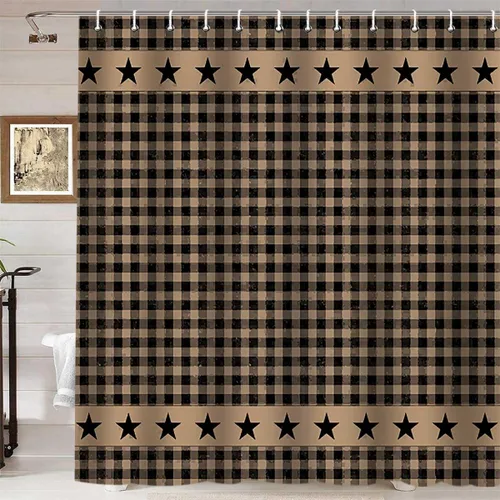 Vista 38 de Namdeva Cortina de ducha con bandera estadounidense, diseño de estrellas y rayas patrióticas, 4 de julio, Día de la Independencia, tablero