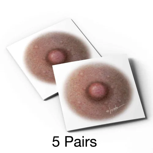 Vista 2 de Tatuajes temporales para cáncer de mama para mujeres, 5 pares, tatuaje temporal de areola, tatuaje temporal posmastectomía, solución de pezón