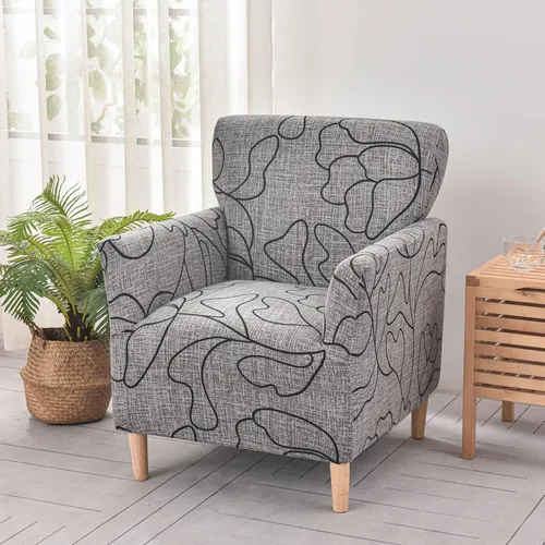 Vista 62 de LiveGo - Funda elástica para sillón de mediados de siglo moderno de 1 pieza, fundas de acento de jacquard para silla con brazos, fundas impermeables