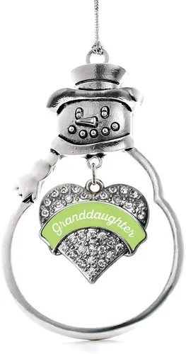 Vista 97 de Inspired Silver - Big Sis - Adorno de Navidad plateado - Adorno de árbol de Navidad con dije de corazón con circonita cúbica - Decoración colgante