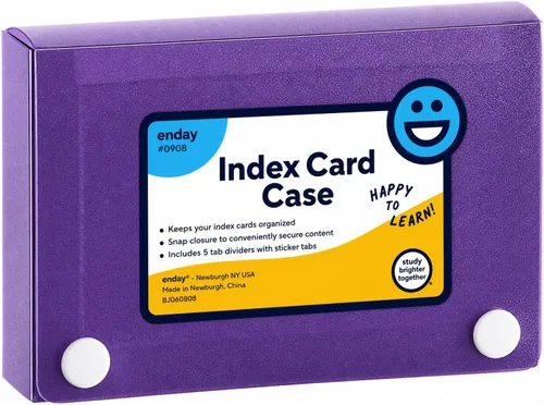 Vista 17 de Enday Tarjetero de índice de 3 x 5, estuche azul para tarjetas de índice con 5 separadores de pestañas, organizador de tarjetas de índice, soporte