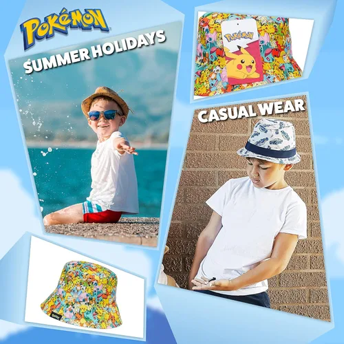 Vista 5 de Pokemon Gorra de béisbol para niños y niñas, unisex, Pikachu, correa ajustable, accesorios de verano