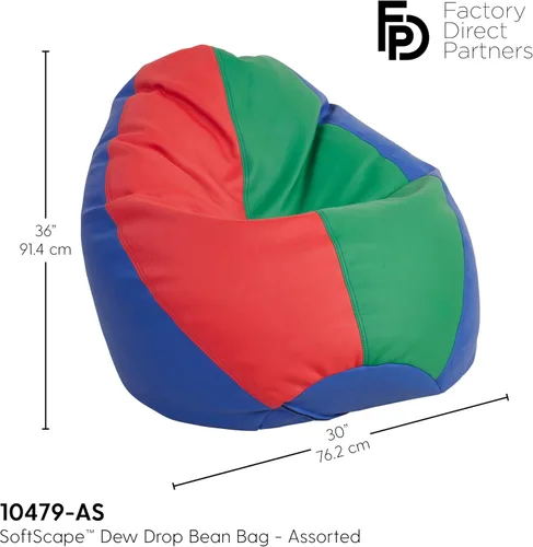 Vista 3 de FDP SoftScape Puf con diseño de respaldo alto en forma de gota de rocío, para niños, adolescentes y adultos, asiento alternativo para dormitorios