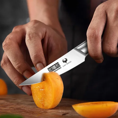 Vista 6 de HOSHANHO - Juego de cuchillos de cocina de 3 piezas, cuchillos de chef ultra afilados, Santoku/Pelar