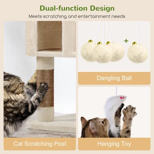 Vista 6 de Globlazer Árboles y Torres para Gatos para Múltiples Gatos Adultos, Torre de Árbol para Gatos XXL Alta de 82 Pulgadas para Gatos