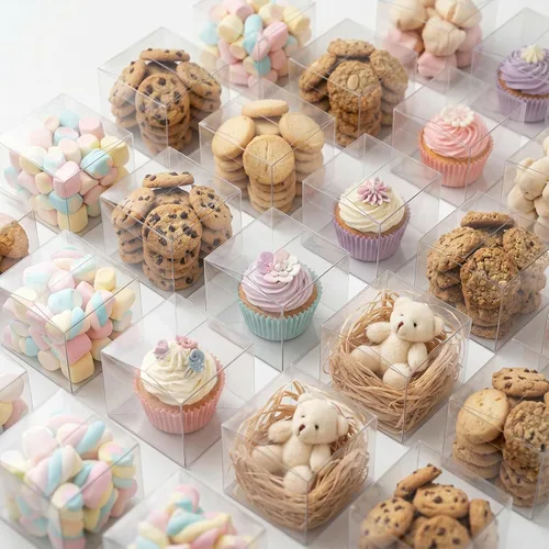 Vista 10 de VGOODALL 26 cajas transparentes de macarrón, cajas de regalo de plástico