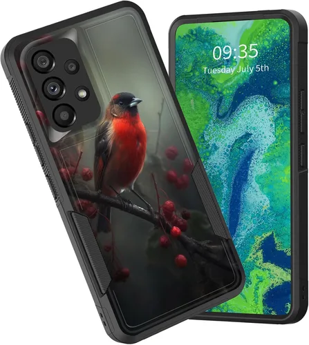 Vista 81 de Funda protectora para Galaxy A13 5G, doble capa híbrida resistente a prueba de golpes, policarbonato duro, silicona suave, TPU, funda protectora
