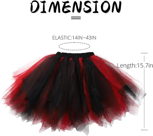 Vista 5 de RELBCY Faldas de baile para mujer, falda tutú de tul en capas, falda de ballet para baile de princesa, vestido de fiesta tutús para mujeres y niñas