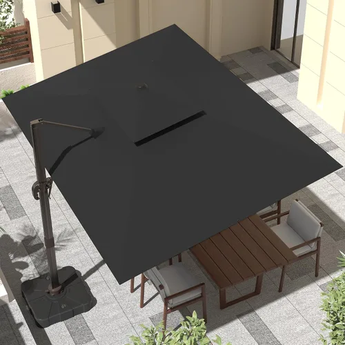Vista 24 de Sombrilla de 10 x 13 pies para exteriores, sombrilla grande rectangular con viga voladiza, resistente, con rotación de 360°, sombrilla con Beige