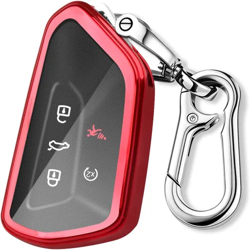 Vista 9 de QBUC Funda para llavero Volkswagen con llavero, funda para llave de coche para VW ID.4 ID.6 MK8 Golf GTI Atlas Cross Sport 2025 Tiguan (negro)
