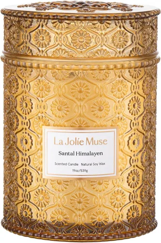 Vista 11 de LA JOLIE MUSE - Vela de incienso, oud, azafrán rojo - 12 onzas, gran vela de cera de soya de 2 mechas 60 horas de combustión limpia Lista