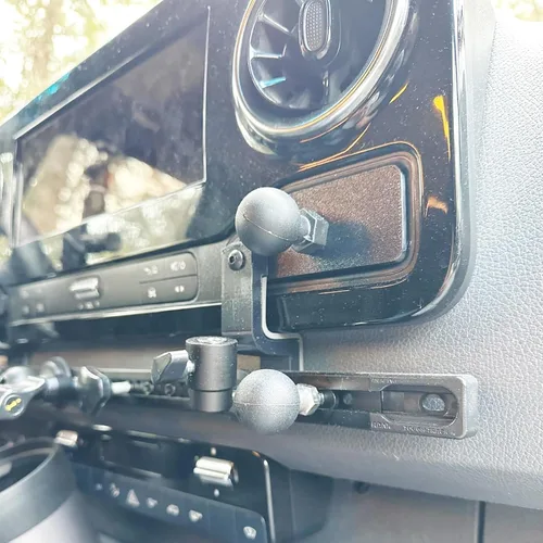 Vista 3 de Adaptador de bola de base de montaje de bola de 1 pulgada con perno roscado de acero inoxidable 1/4-20 compatible con soportes RAM, brazo de bola