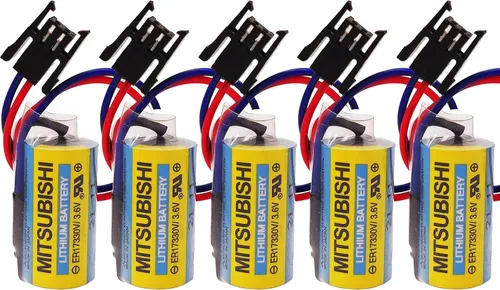 Vista 2 de Paquete de 5 baterías MR-BAT ER17330V/3.6V Mitsubishi A6BAT PLC para FANUC CNC System Power