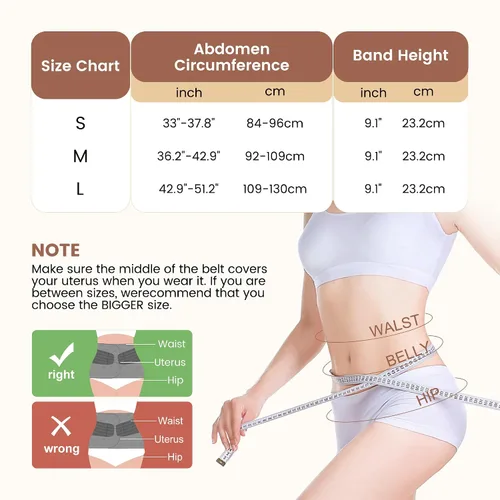 Vista 2 de Trendyline Banda para el vientre posparto para recuperación de cesárea, faja abdominal poscirugía con bolsillo frío caliente para aliviar el dolor