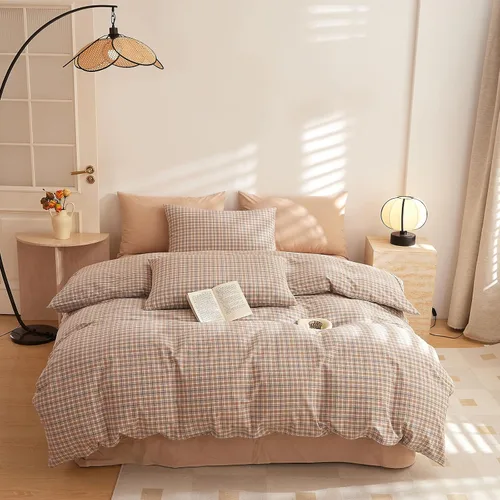 Vista 33 de VCLIFE - Juego de funda de edredón de algodón para cama individual, matrimonial, Queen, King, moderno, geométrico, juego de ropa de cama gris