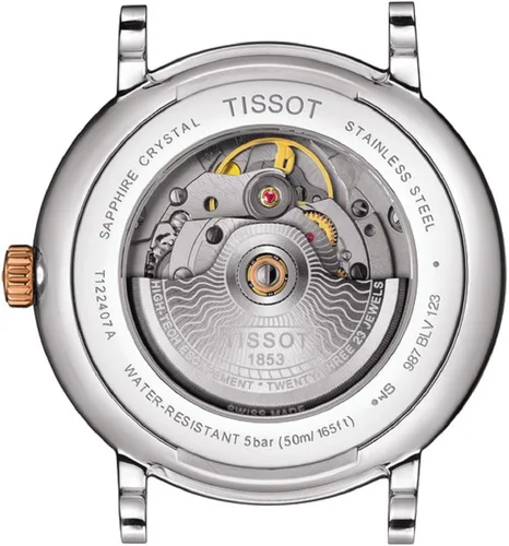 Vista 3 de Tissot Mens Carson Auto Acero inoxidable reloj de vestir oro rosa 5N, gris T1224072203300