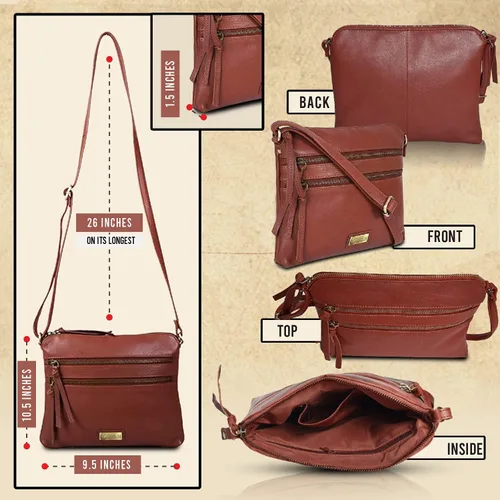 Vista 81 de VALENCHI Real Genuine Leather Women's Crossbody Purse/Bag With Adjustable Strap