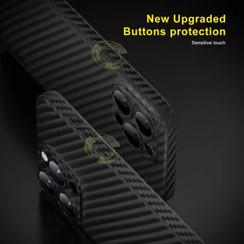 Vista 5 de memumi Funda delgada para iPhone 15 Pro con patrón de fibra de carbono de 0.012 in mate cubierta trasera compatible con iPhone 15 Pro, funda