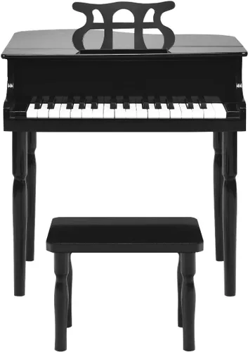 Vista 8 de Costzon Piano Clásico para Niños, Piano de Juguete de Madera con 30 Teclas, con Soporte para Partituras y Banco, Mini Juguete Musical para Niños
