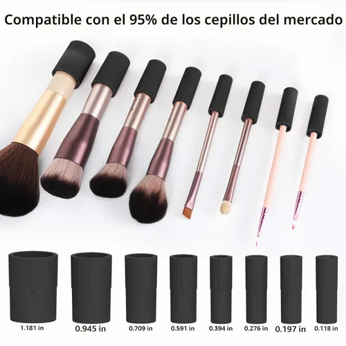 Vista 4 de Senbowe Máquina limpiadora y secadora de brochas de maquillaje mejorada, cepillo giratorio automático eléctrico para cosméticos con collares de goma
