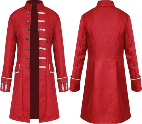 Vista 3 de kabertuy Camisa de Halloween para hombre, estilo steampunk, estilo gótico, victoriano, uniforme