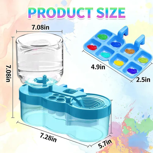 Vista 2 de BoAn Herramienta limpiadora de pinceles de pintura mejorada 2025 – Lavadora de pinceles todo en uno, taza de enjuague, soporte y paleta