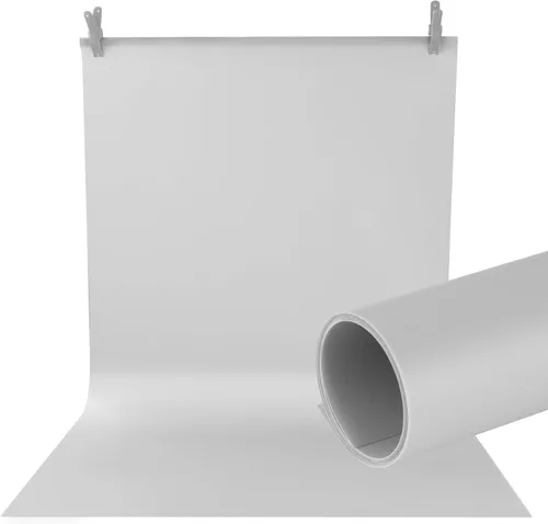 Vista 9 de Meking Telón de fondo de PVC para fotografía de 31x59 pulgadas (80x150 cm) Blanco mate y reflectante, telón de fondo de PVC para video de estudio