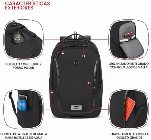Vista 3 de SwissGear Shield Mochila para portátil, Negro
