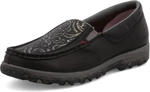 Vista 8 de Twisted X Mocasines de conducción para mujer, zapatos sin cordones para caminar con CellStretch Negro & gris