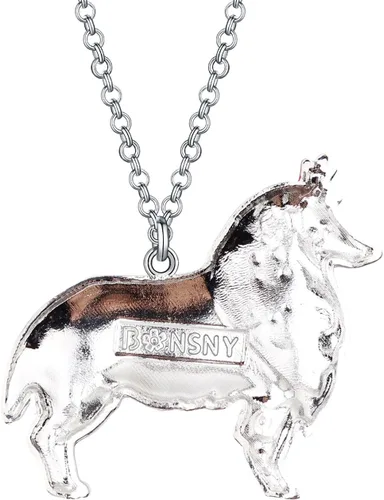 Vista 5 de Bonsny - Collar de aleación esmaltada con diseño de corazón