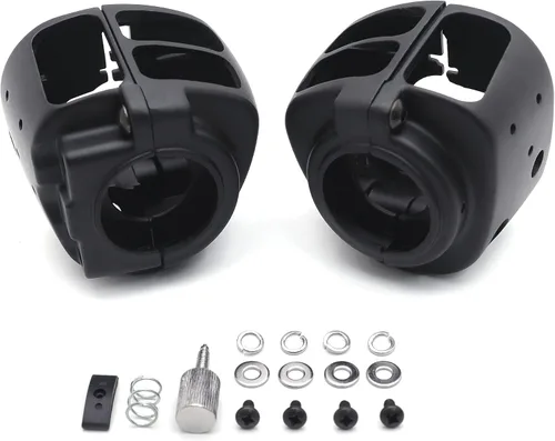 Vista 6 de Para 2009-2013 Harley Davidson Dyna/Sportsters/Softail/V-Rod/Touring Switch Carcasas Cubierta Negro [P/N: MT265-010-BK]