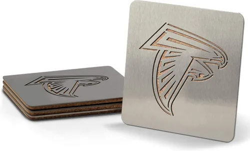 Vista 17 de YouTheFan NFL San Francisco 49ers Posavasos, talla única, acero inoxidable Juego de 4 posavasos de acero inoxidable de 4 x 4 pulgadas, diseño