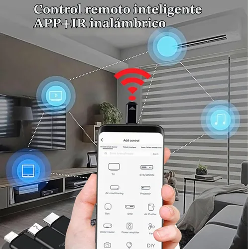 Vista 4 de R09 Mini Adaptador de Control Remoto IR para Smartphone para Teléfono Inteligente Android Mini Control Universal Infrarrojo Todo en Uno para Aire