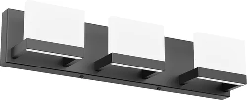 Vista 30 de Tipace - 2 Lámparas regulables de tocador, modernas, de color negro, con luz led arriba y abajo, acrílico blanco esmerilado, para colocarlas