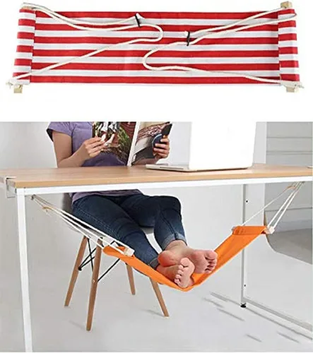 Vista 7 de Home-organizer Tech - Hamaca ajustable portátil para escritorio de esquina, oficina, reposapiés, mini hamaca para debajo del escritorio, hamaca