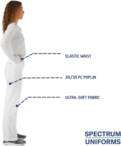 Vista 4 de Pantalón médico unisex, pantalones de uniforme médico clásicos ultra suaves, pantalones de cintura elástica, pantalones médicos y pantalones cargo