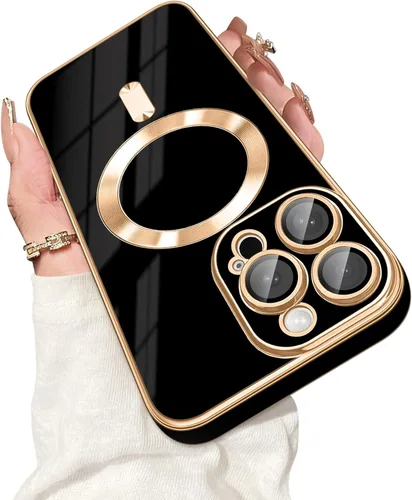 Vista 11 de Dinick Funda diseñada para iPhone 13 con magnética [cubierta de cámara integrada] compatible con MagSafe suave TPU con purpurina, antiarañazos