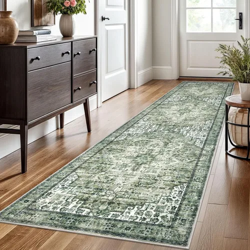 Vista 131 de SIILOOM Alfombra lavable de 2 x 3 pies, alfombra suave color taupe ceniza para entrada, tapete antideslizante para puerta de interior, tapete