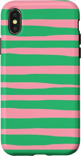Vista 5 de Pink and Green Stripes aka Streaks Case for iPhone 16