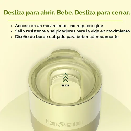 Vista 5 de Klean Kanteen Vaso de 8 oz Rise Lowball - Vaso aislado de acero inoxidable con tapa deslizante a prueba de salpicaduras, aislamiento al vacío