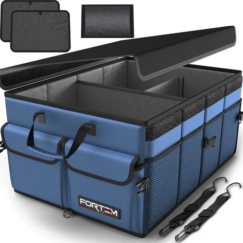 Vista 9 de FORTEM Organizador de maletero para SUV, organizador de maletero de automóvil, almacenamiento plegable, accesorios de coche para mujeres y hombres