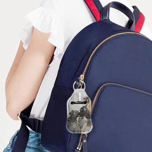 Vista 5 de FKELYI Soporte de botella de tamaño de viaje vacío con clip en soporte portátil para desinfectante de manos para mujeres y hombres, Bandera