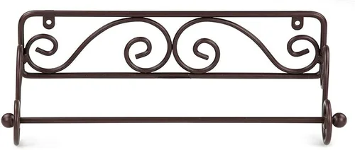 Vista 2 de Home Basics - Soporte para toallas de papel de acero montado en la pared (bronce) Soporte para toallas de papel de cocina con diseño