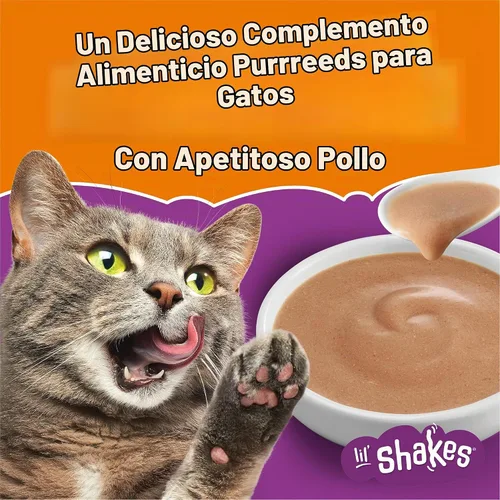 Vista 3 de Friskies Purina Lil' Shakes Topper, pollo atractivo, (16) bolsas de 1.55 onzas