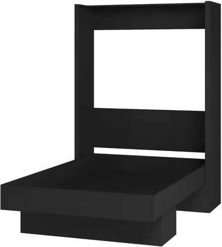 Vista 9 de Cama de pared Murphy Twin de fácil elevación en color negro con estante